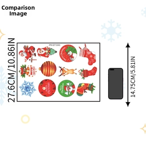 Dimensions détaillées des stickers muraux de Noël avec motifs Père Noël et rennes