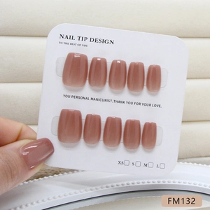 Set unghie finte cat-eye rosso-marrone traslucido con tabella taglie dalla XS alla L