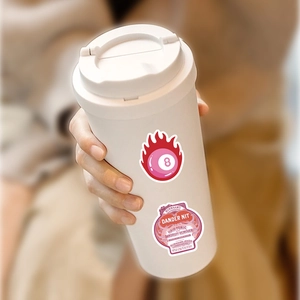 60pcs pink vintage aesthetic waterproof stickers for DIY water bottle decoration