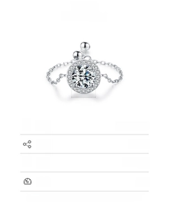 Detail showing 925 sterling silver ring with 6x6mm round cubic zirconia stone