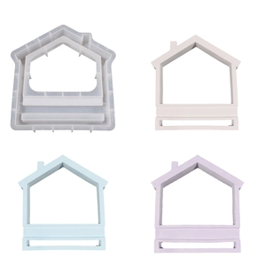 House Shaped Silicone Mold For Resin Casting DIY Gypsum Cement Ornament With Slot Base Miniature Desktop Decoration