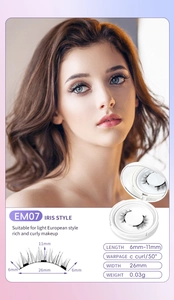 Detaillierte Daten der IRIS STYLE Magnetwimpern EM07 mit 6mm-11mm Länge und C-Schwung