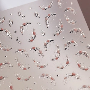Autocollants 3D pour ongles lune métallique avec dégradé rose et étoiles argentées