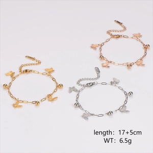 Minimalist butterfly bead bracelet in gold silver and rose gold stainless steel finishes
