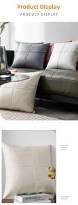 Close-up of modern tech cloth pillow covers with cross-stitch details and premium texture