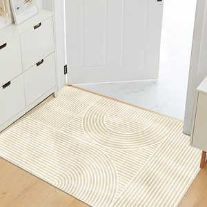 PVC Door Mat Waterproof Oilproof Easy Clean Entryway Floor Rug Modern Geometric Abstract Pattern Non-slip Kitchen Mat
