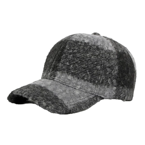 Winter baseballpet van grijs fleece met gestructureerde kroon en gebogen klep voor buiten