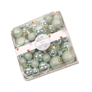 Mint green Christmas ball ornament set with shiny and glitter finish for tree decor