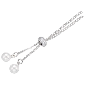 Adjustable 18k gold-plated chain connector with white pearls for DIY bracelets