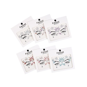 Pack of 6 colorful acrylic crystal face rhinestones for eye makeup and forehead decoration