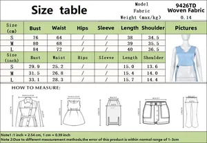 Tableau des tailles détaillé pour le gilet tissé sans manches avec col en V et boucle métal