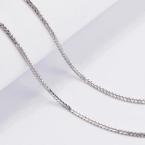 Collana a catena Chopin in argento sterling S925 lucido con trama intrecciata ed elegante
