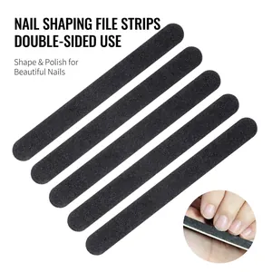 5-piece set of black double-sided nail files for professional shaping and polishing