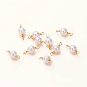 10-piece pack of 18K gold plated pearl connectors for DIY handmade jewelry making