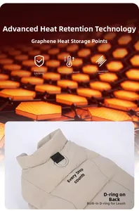 Détail de veste kaki pour chien avec technologie graphène et anneau en D intégré