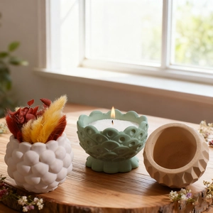 Lot de 3 moules géométriques en résine pour pots de bougies et jardinières en plâtre