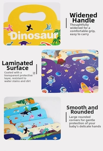 Detail showing the widened handle and safe rounded corners of this waterproof sticker book