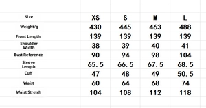 Detailed size chart with measurements for the brushstroke print chiffon maxi dress