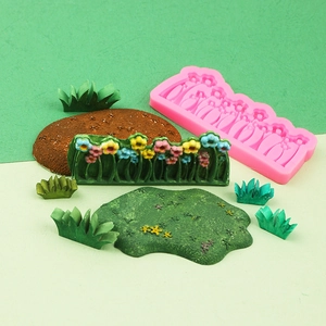 Rosa Silikonform für DIY Blumen und Gras Fondant Tortendeko und Tonhandwerk
