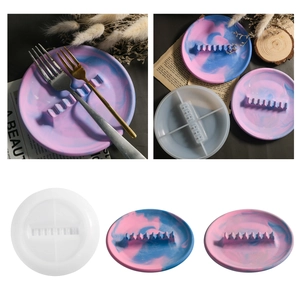 Moule En Silicone Rond Pour Coulée De Résine Époxy DIY Plateau De Rangement De Vaisselle Porte Couverts Cendrier Porte Stylo Outil De Bricolage