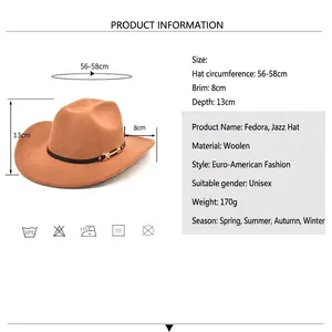 Classic camel wool jazz fedora hat with a black leather band and gold buckle