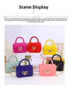Mini jelly bags in multiple colors featuring quilted PVC texture and heart metal locks