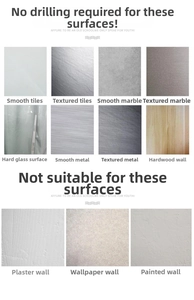 Guide de compatibilité murale pour porte-balai sur carreaux, verre et surfaces métal