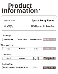 Detail view of the sport top material composition with 95% Nylon and 5% Spandex blend