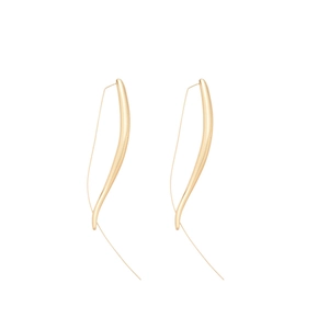 Minimalist gold teardrop drop earrings with a polished finish and streamlined hook design