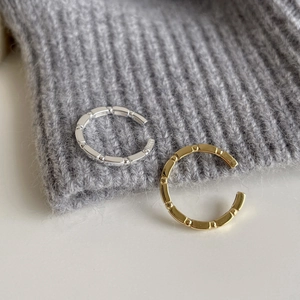 Minimalist S925 sterling silver bamboo knot open rings in gold and silver finishes
