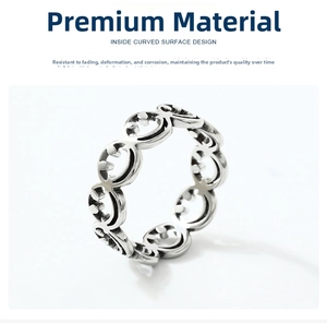 Detail of laser-cut smiley face ring showing comfortable inside curved surface design