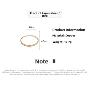 Detail specifications of 18K gold plated oval bangle with dimensions and material info