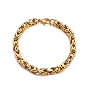 Collana E Bracciale A Catena Bizantina Da Uomo Acciaio Al Titanio Hip Hop Punk Gioielli Geometrici Retro Regalo