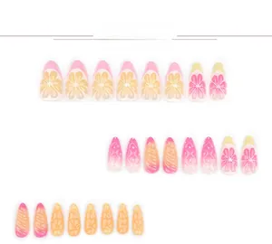 Détails de faux ongles 3D aux motifs de fruits en relief citron et orange frais