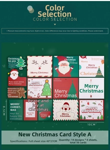 Detail view of 56-piece Christmas gift tags set with festive tree and reindeer designs