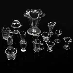 Tazze Miniatura Stoviglie Casa Delle Bambole Plastica Trasparente DIY Simulazione Cibo Mini Calice Boccale Birra Accessori