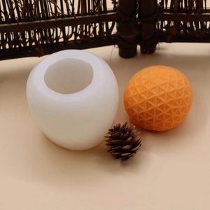 3D triangular geometric sphere candle silicone mold for DIY aromatherapy crafts