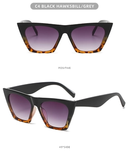 Cat eye sunglasses C4 in black and tortoiseshell finish with gradient purple lenses