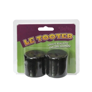 Funny Le Tooter prank toy set of 2 creating realistic fart sounds in black packaging