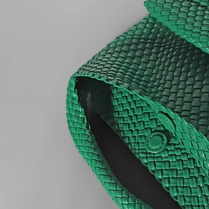 Green hand-woven bucket bag with high-quality leather texture and large capacity design