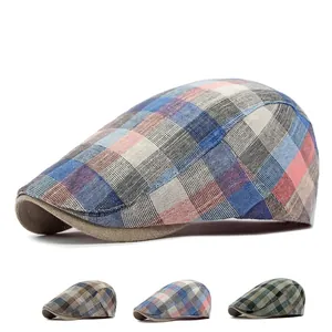 Classic British style plaid beret hat for men and women in various vintage color patterns