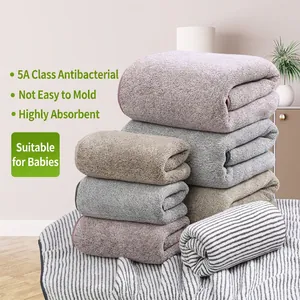 Thick Coral Fleece Bamboo Fiber Towels Bath Towel High Density Super Absorbent Soft Quick Dry For Bathroom Home Use