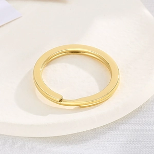 Minimalist golden stainless steel key ring with a polished finish for DIY accessories