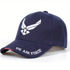 Casquette de baseball tactique bleu marine US Air Force avec broderie d'ailes blanche