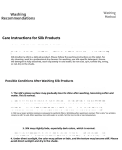 Detailed washing and care guide for silk and wool scarves with laundry instructions