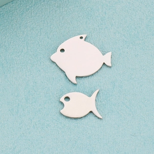 Fish Charms Stainless Steel Animal Pendants Minimalist Jewelry Making Accessories For DIY Necklaces Bracelets Silver Color