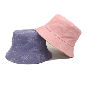 Chapeau Bob Brodé Champignon Coton Été Protection Solaire Large Bord Mignon Kawaii Extérieur Pour Femmes
