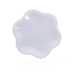 Piatto in miniatura a forma di petalo bianco per casa delle bambole, diametro 3,1 cm
