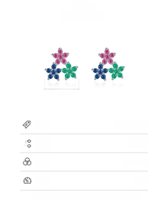 Detailed product parameters of star-shaped S925 sterling silver colorful zircon earrings