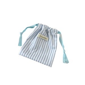 Sac de rangement à rayures bleues avec cordon et étiquette Suzakha pour le voyage